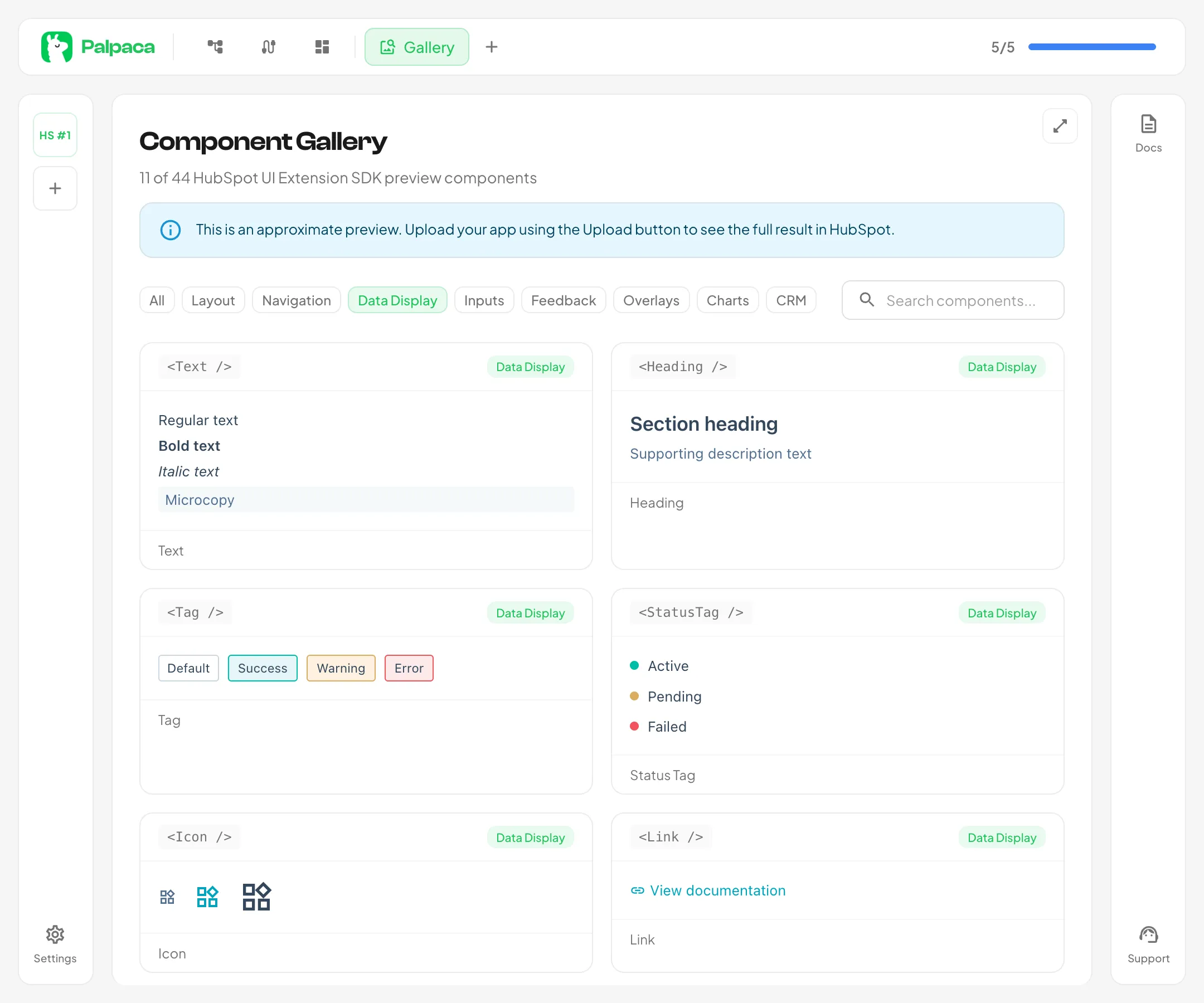 Gallery filtered to the Data Display category