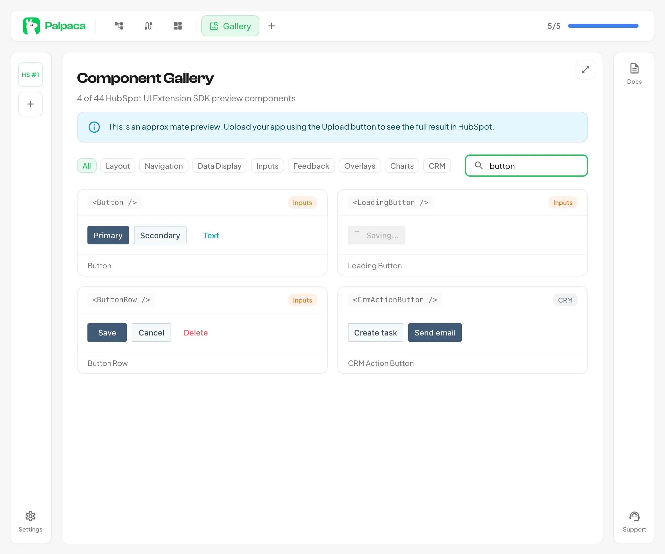 Search results filtering components by name